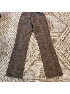 Calvin Klein Jeans Womens Brown Snake Print Denim Pants Size 6 Straight Leg Casu